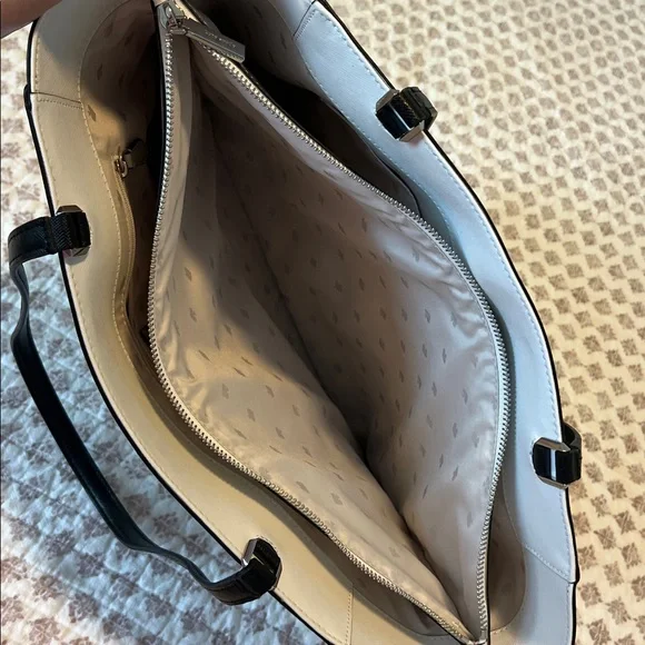 Kate Spade New York Staci Colorblock Laptop Tote Bag Nimbus Grey White Black - Picture 12 of 16